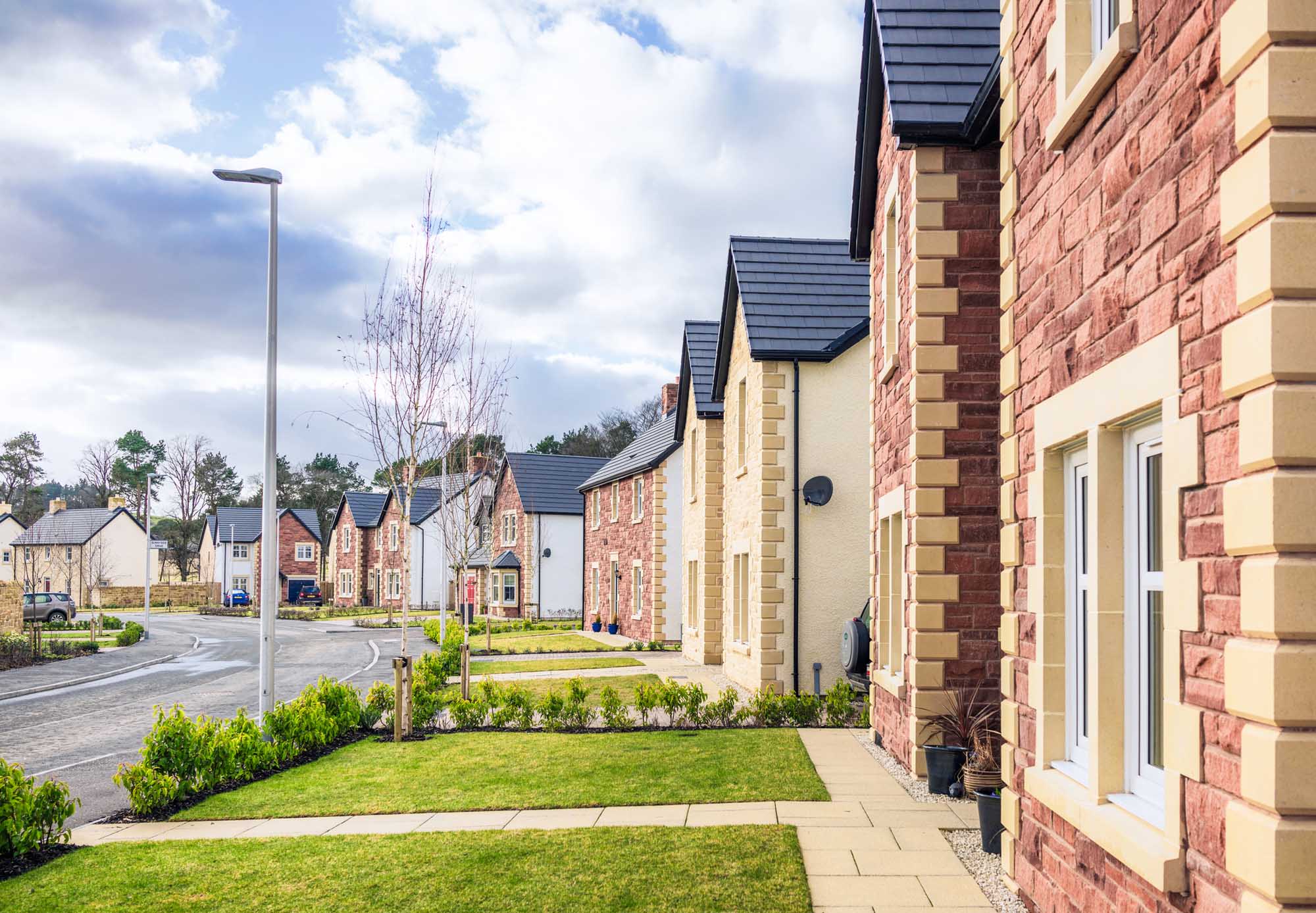 Modern UK housing estate.